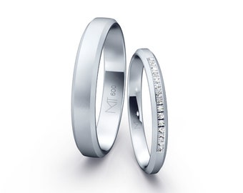 Platin Eheringe // platinum wedding rings // Trauringe aus Platin - Sandmatt