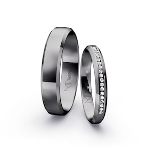 Exclusive wedding rings made of tantalum. Tantalum wedding rings with diamond