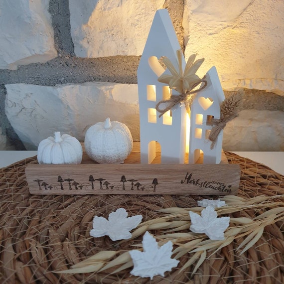 Herbst-Tischdekoration, 3-teiliges Set Aus Holz – Kürbis-Motive Für Gemütliche Atmosphäre