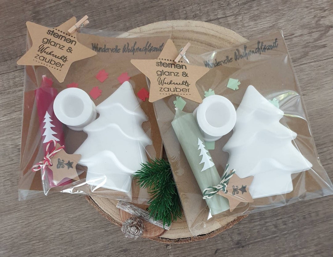 Weihnachten to Go/Weihnachten in der Tüte/Kerzenhalter mit Kerze