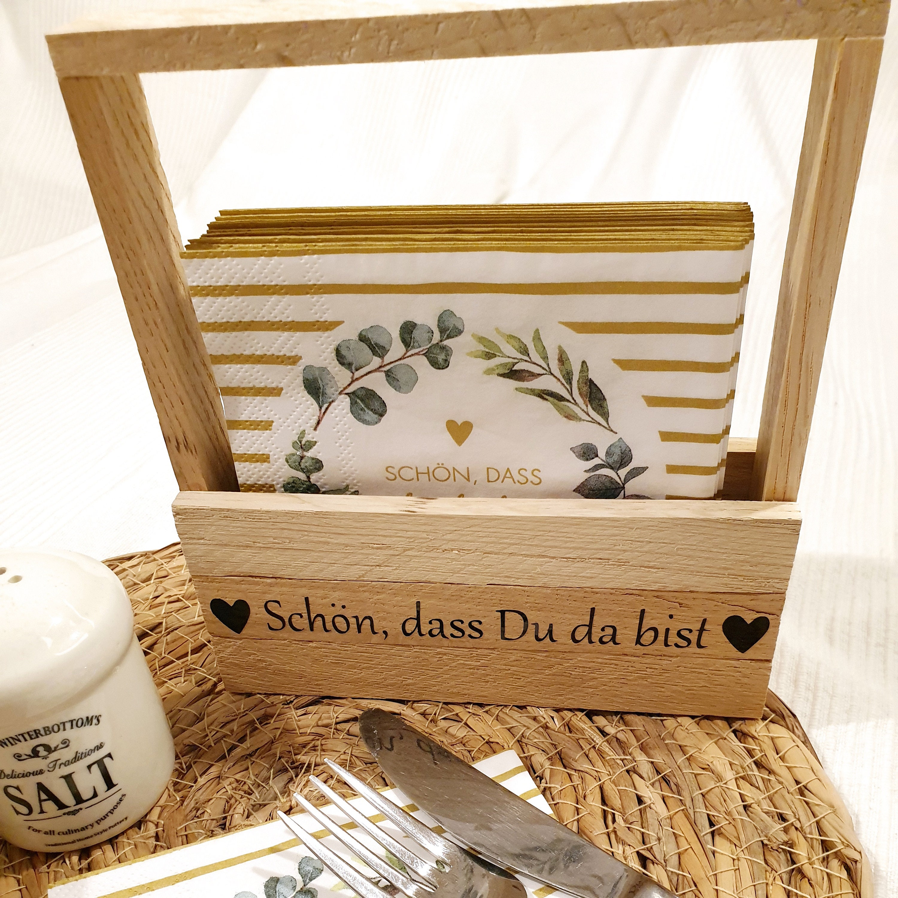 Serviettenhalter | Serviettenhalter Aus Holz | Serviettenständer | Holzdeko | Geschenk Einzug | Tischdekoration Rustikal