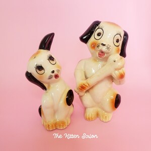 Vintage spotty dogs salt and pepper shakers, Japan