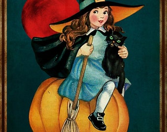 Once Upon A Time, There Was A Girl, Who Really Wanted To Become A Witch Halloween poster wall art home-decor