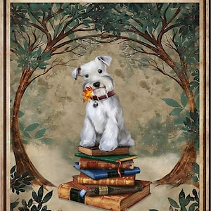 Una mujer no puede sobrevivir solo con libros También necesita un Schnauzer imprimir carteles de arte mural decoración del hogar