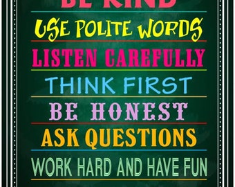 Educational Poster for Teacher Student, Motivational Classroom Poster, Inspirational Posters and Quote Posters, Classroom Rules Poster Decor