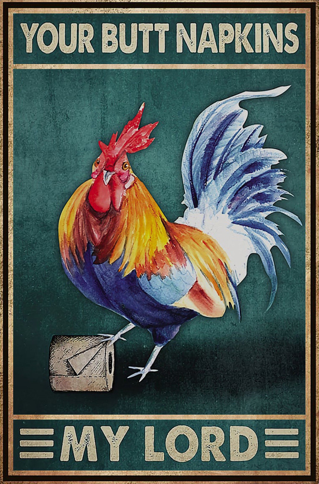 Targa In Metallo Umoristica Per Bagno - 'My Lord Lady Dear Liege Your Butt' - Insegna In Lamiera 20x30 Cm Con Fori Preforati - 2