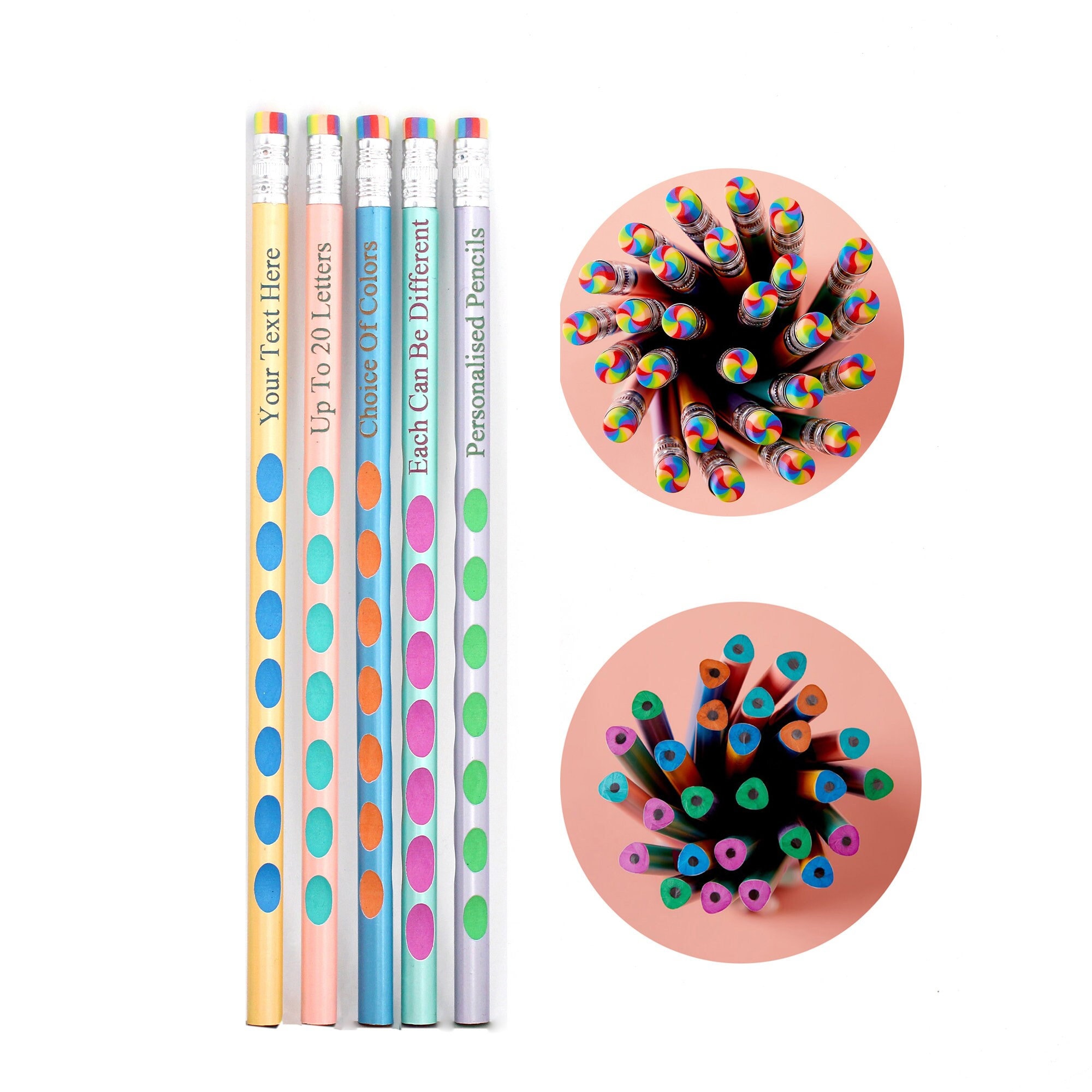 Personalized Pencils Set-Custom Triangle Name Pencils,Printed with your own message, First Day of School Gift, personalized pencils for kids