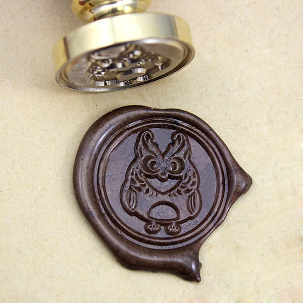 Owl wax seal stamp,wax seals,sealing wax for wedding invitation,Adhesive Wax Seal,Envelope Seal,gift for her