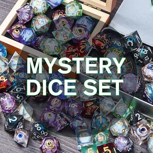 Mystery Liquid Core Dice, Resin Dice Set, Blind Bags, Mystery Dice Set for Dungeons and Dragons, Random Dice, RPG Dice