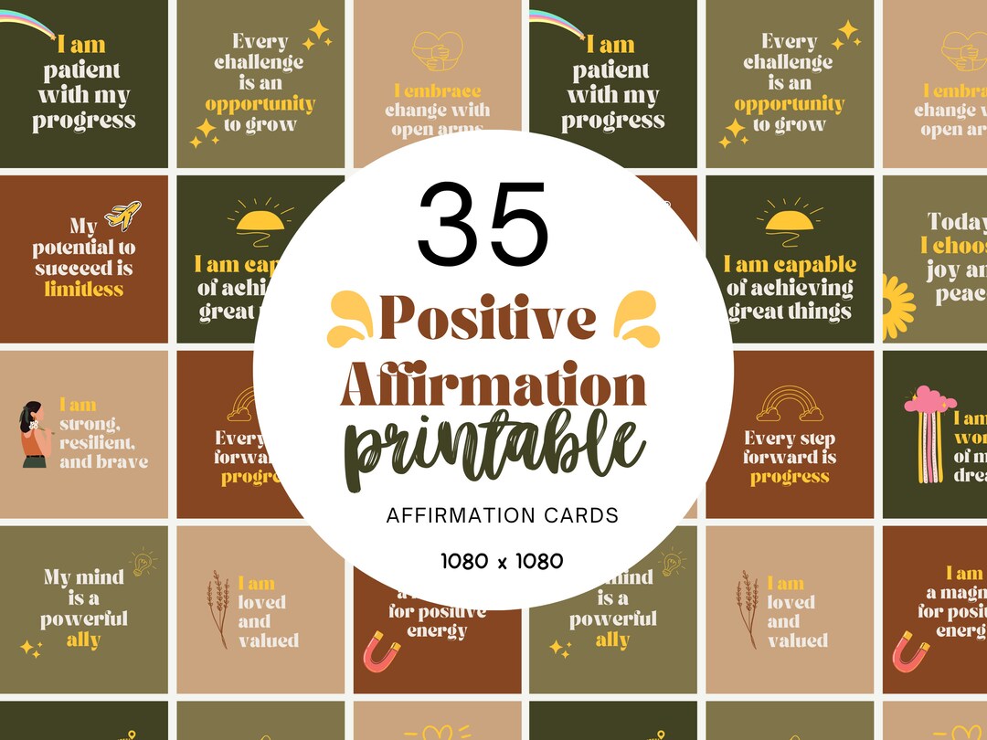 Daily Affirmation Cards Vision Board Printable Affirmation - Etsy