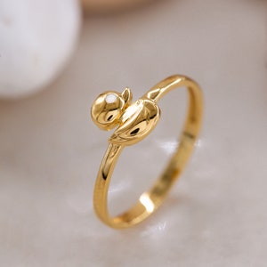 Valentines Gift14K Golden Duck Ring, Bird Ring, Duck Ring, Mini Duck Ring, Minimalist Duck Ring, Gift for Mother Day, Mom Gift image 4