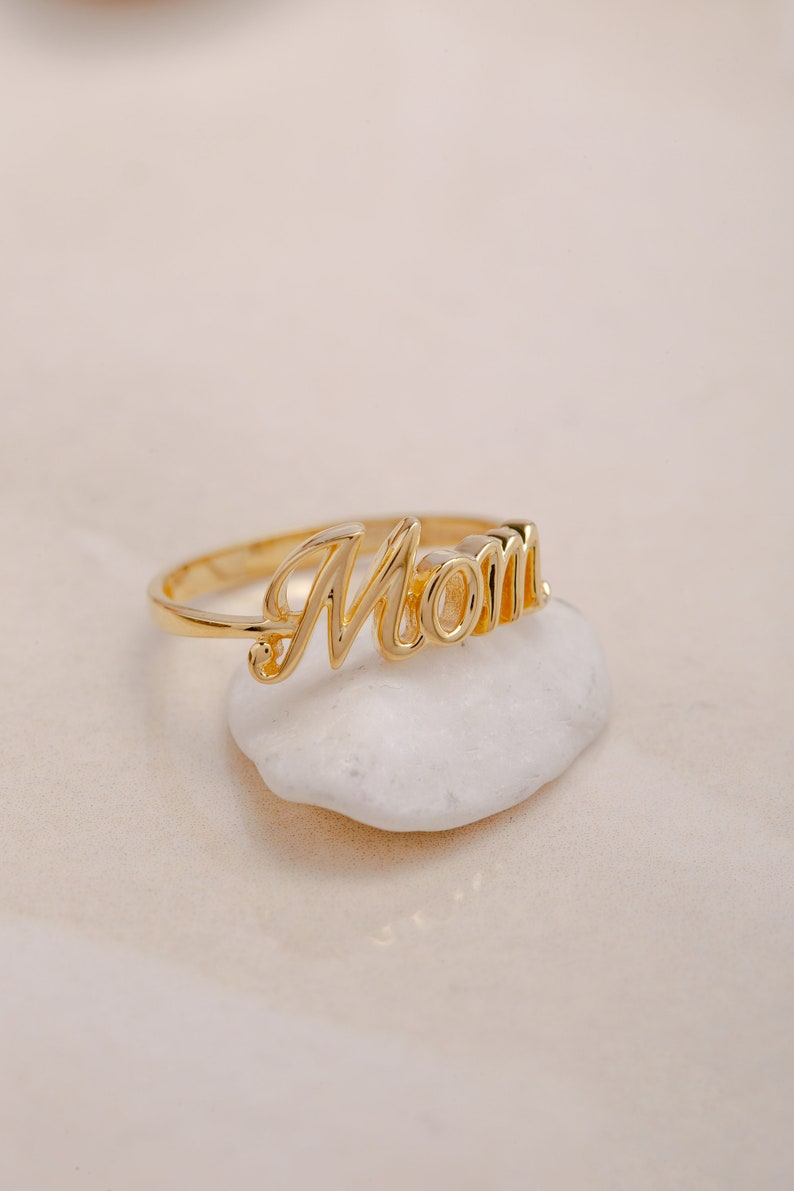 Exquisite 14K Gold Mother's Ring, a Meaningful Gift for Moms, Family Jewelry in 925 Sterling Silver, Gift for Mother Day, Mom Gift image 6