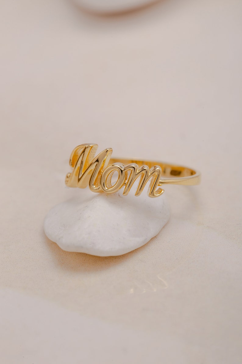 Exquisite 14K Gold Mother's Ring, a Meaningful Gift for Moms, Family Jewelry in 925 Sterling Silver, Gift for Mother Day, Mom Gift image 2