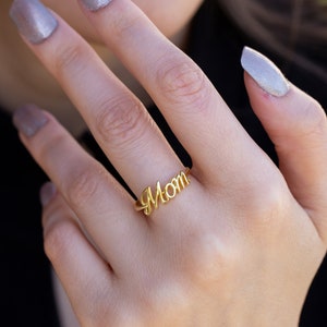 Exquisite 14K Gold Mother's Ring, a Meaningful Gift for Moms, Family Jewelry in 925 Sterling Silver, Gift for Mother Day, Mom Gift image 3