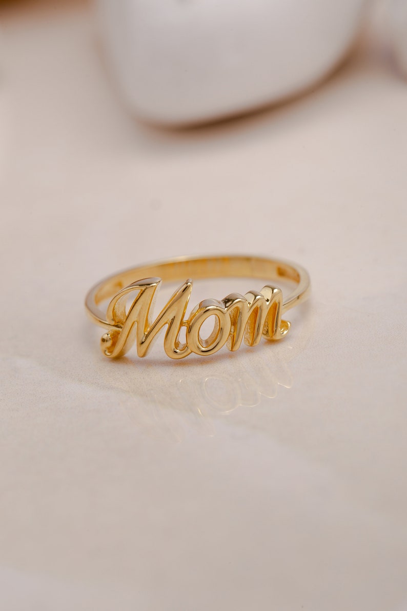 Exquisite 14K Gold Mother's Ring, a Meaningful Gift for Moms, Family Jewelry in 925 Sterling Silver, Gift for Mother Day, Mom Gift image 5