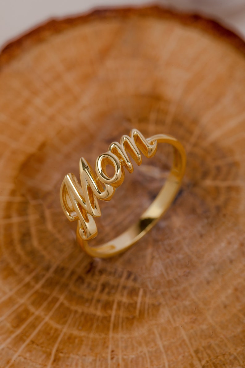 Exquisite 14K Gold Mother's Ring, a Meaningful Gift for Moms, Family Jewelry in 925 Sterling Silver, Gift for Mother Day, Mom Gift image 9