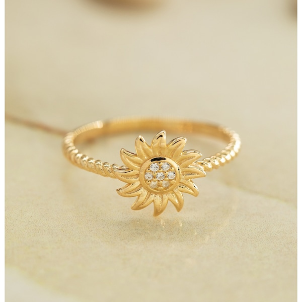 Sunflower Ring - Etsy