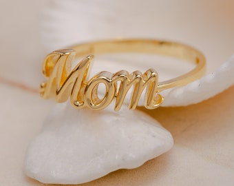 Superbe bague mère en or 14 carats, un cadeau significatif pour les mamans, des bijoux de famille en argent sterling 925, un cadeau pour la fête des mères, un cadeau pour maman