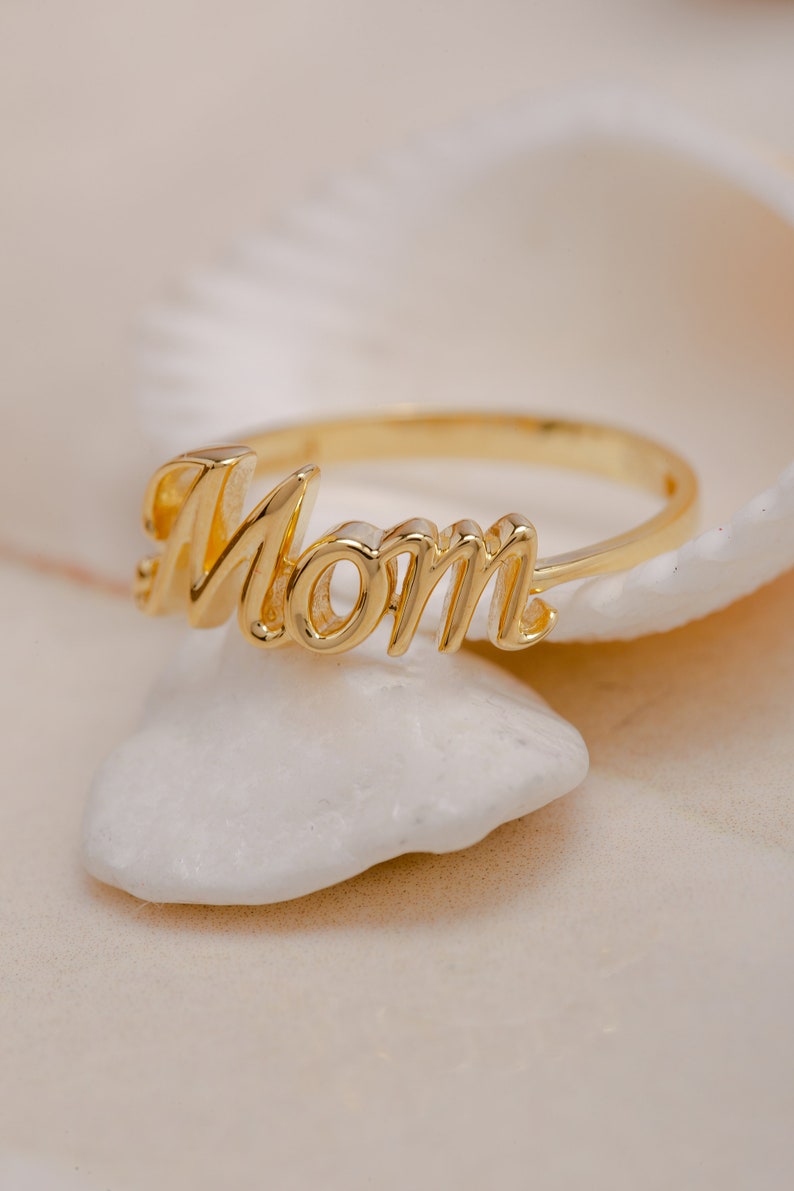 Exquisite 14K Gold Mother's Ring, a Meaningful Gift for Moms, Family Jewelry in 925 Sterling Silver, Gift for Mother Day, Mom Gift image 1