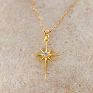 Celestial Star Necklace, Astronomical Jewelry, Sunburst Pendant, Silver Space Traveler, Sky Star Charm, Gift for Mother Day, Mom Gift image 3