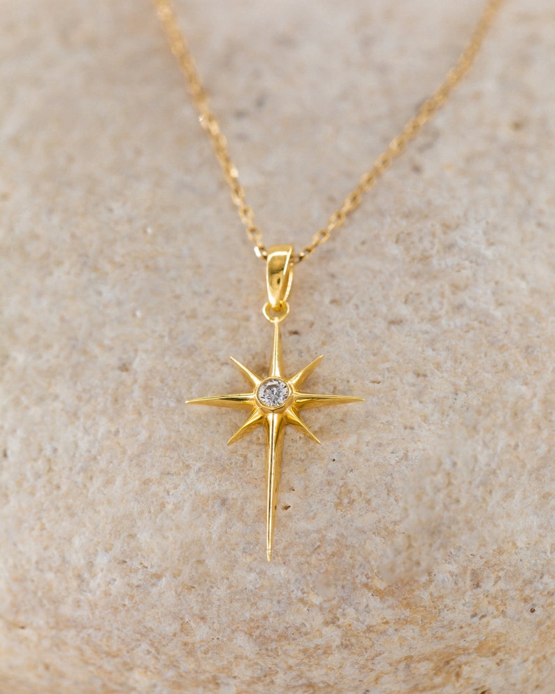 Celestial Star Necklace, Astronomical Jewelry, Sunburst Pendant, Silver Space Traveler, Sky Star Charm, Gift for Mother Day, Mom Gift image 3