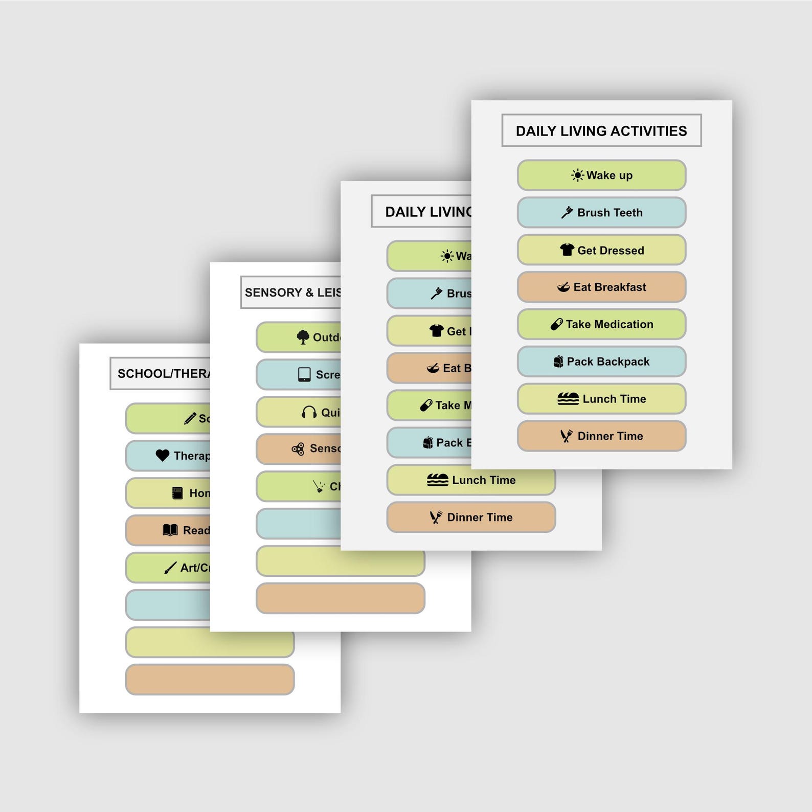 Spd Instruments Printable Sensory Schedule Template | Printable Visual Routine for Kids | Autism ...