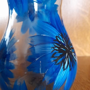 Hand painted blue Cornflower vase Different vase shapes and sizes available image 3