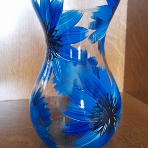 Hand painted blue Cornflower vase Different vase shapes and sizes available image 2