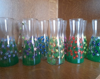 Handpainted flower meadow MINI vases