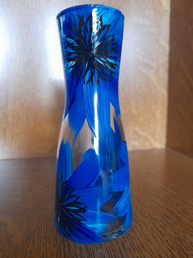 Hand painted blue Cornflower vase Different vase shapes and sizes available image 7