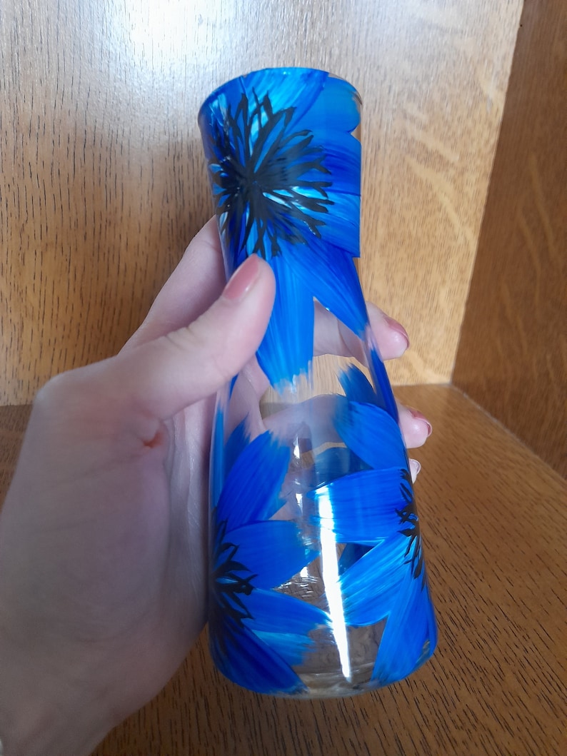 Hand painted blue Cornflower vase Different vase shapes and sizes available image 8