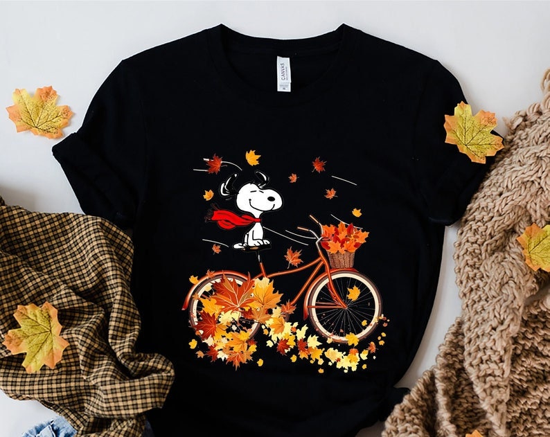 Snoopy Hund Herbst Mapple Blätter Shirt Herbst Shirt Snoopy Etsy.de