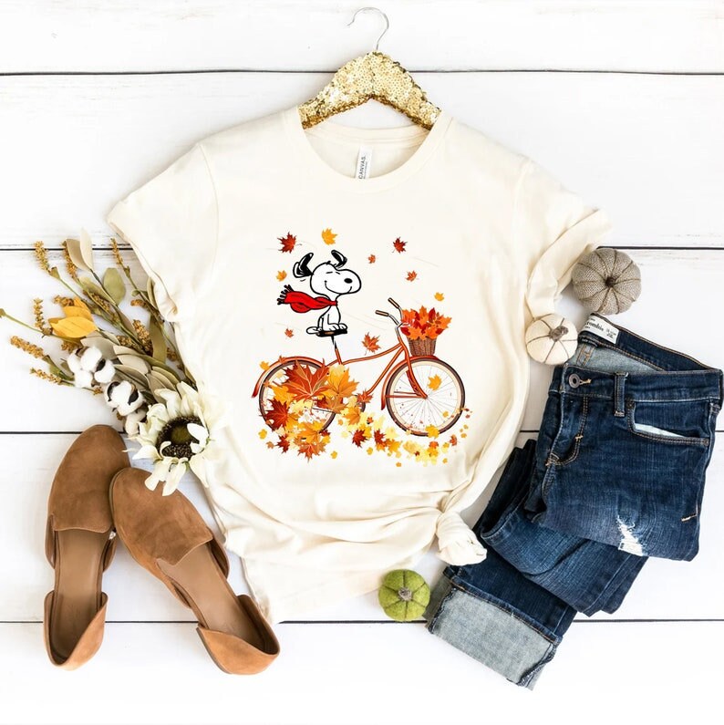 Snoopy Hund Herbst Mapple Blätter Shirt Herbst Shirt Snoopy Etsy.de