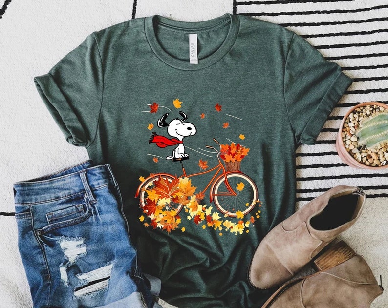 Snoopy Hund Herbst Mapple Blätter Shirt Herbst Shirt Snoopy Etsy.de