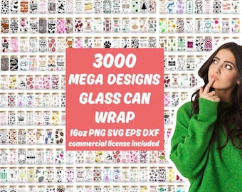 Libbey Glasdosen Bundle - 16 Unzen Glasdose svg, Libbey Glasdosen Wrap, svg-Dateien für Cricut & Silhouette Cameo, Glaswaren svg, Silhouette Cameo