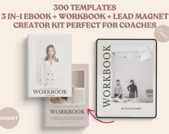 300 Coaching Worksheet Canva Templates, Coaching Canva Templates, Lead Magnet Templates, Coach Template Bundle, Life Coach Worksheet Bundle