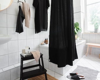 Organic Cotton Shower Curtain - Coal