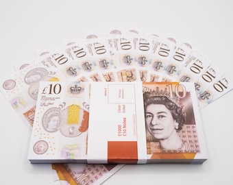 Big Screen Stacks | Prop Money 10 Pounds for Films, TV and pretend use, play or learning. NOT legal tender, this item is a stage prop.