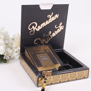 Caja decorada con cuentas de oración del Corán, regalo islámico musulmán, regalo de Ramadán, regalo de boda, regalo de Eid, regalo de cumpleaños, regalo de graduación.