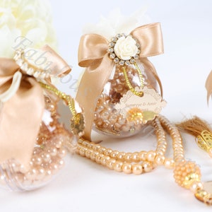 Personalized Pearl Prayer Beads Tasbeeh Favors | Ramadan Mubarak Gift | Wedding Favors | Eid Favors | Baby Shower Favors | Graduation Favors