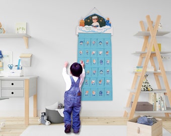 Calendário de Advento de Ramadã de Tela de Tecido Personalizado Contagem Regressiva para Crianças | Dias de Ramadã até Eid | Ramadan Kareem Eid Mubarak Home Décor