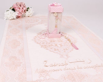 Personalized Prayer Mat Pearl Prayer Bead Islamic Muslim Gift Set | Ramadan Gift | Eid Gift | Wedding Gift | Birthday Gift | Graduation Gift