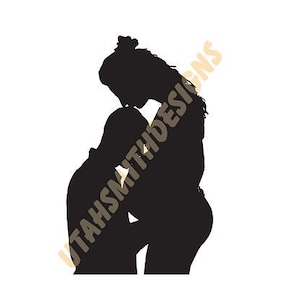 Zwangere vrouw man zoenen buik SVG DXF JPEG PNG PDF alleen digitaal bestand