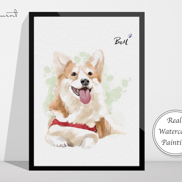 Dog Painting, Custom Pet Portrait, Watercolor Pet Painting, Pet loss Gift, Pet Memorial Gift, Dog Portrait From photo, Pet Art