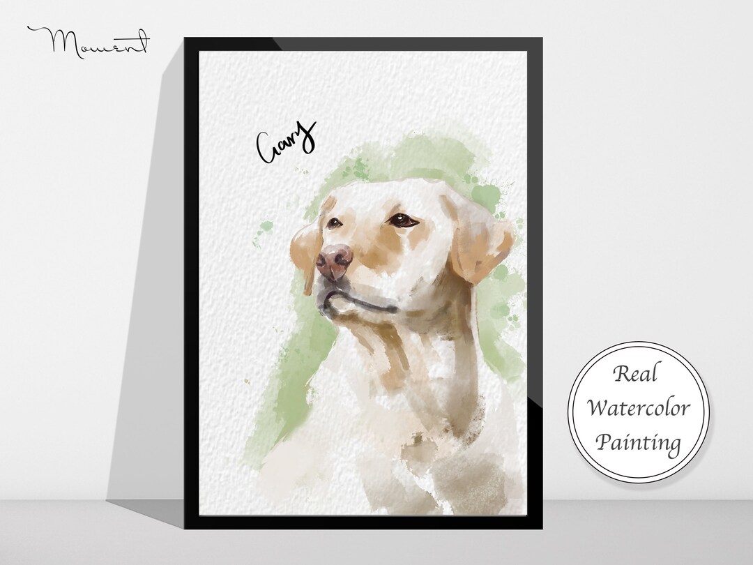 Watercolor Pet Painting, Custom Pet Portrait, Dog Portrait From Photo ...