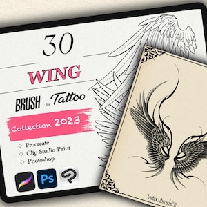 30 WINGS BRUSH for Procreate / Photoshop / Clip Studio Paint (2023 collection)