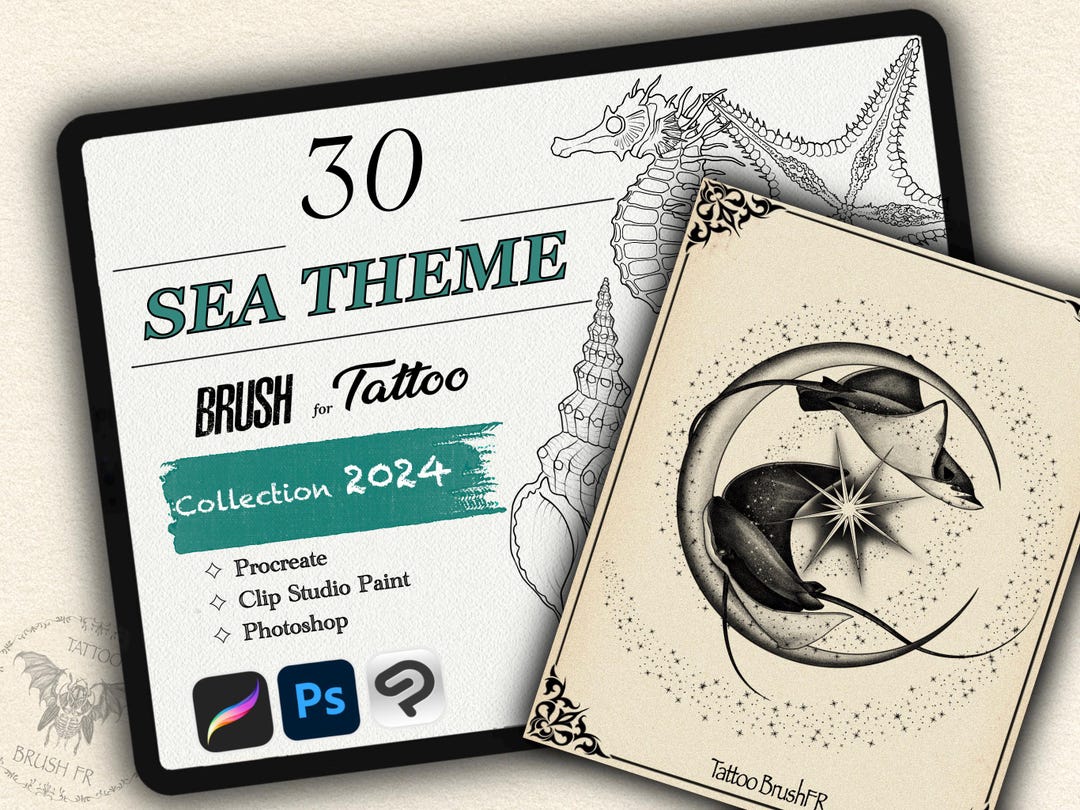 30 SEA THEME BRUSHES for Procreate | Photoshop | Clip Studio Paint - Etsy