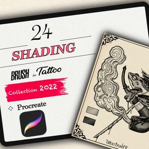 24 SHADING TATTOO BRUSH for Procreate (2023 collection)