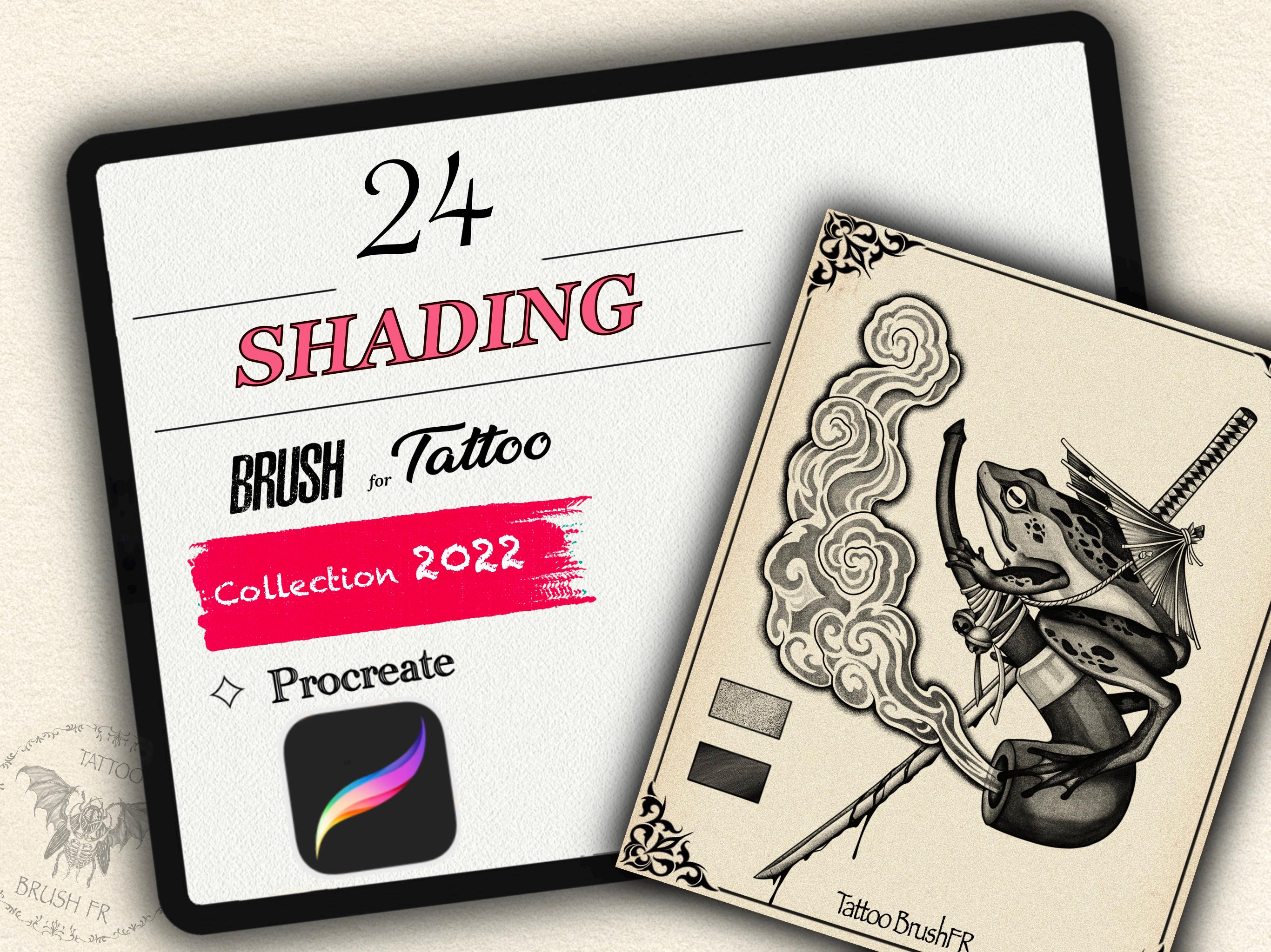 24 SHADING TATTOO BRUSH for Procreate (2023 collection)