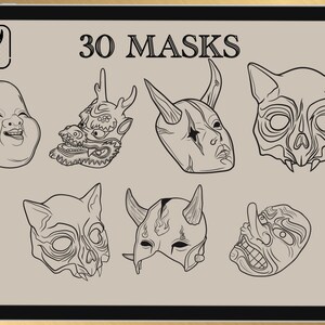 30 Pinceaux masques japonais pour Procreate image 5